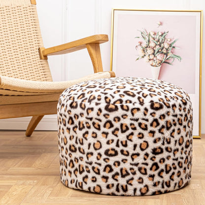 Round Pouf Ottoman 20 x 20 x 14 Inches Boho Poof Home Decor Floor Pouffe Ottoman Foot Rest for Couch Sofa Bean Bag Chairs Living Room Bedroom (Green)