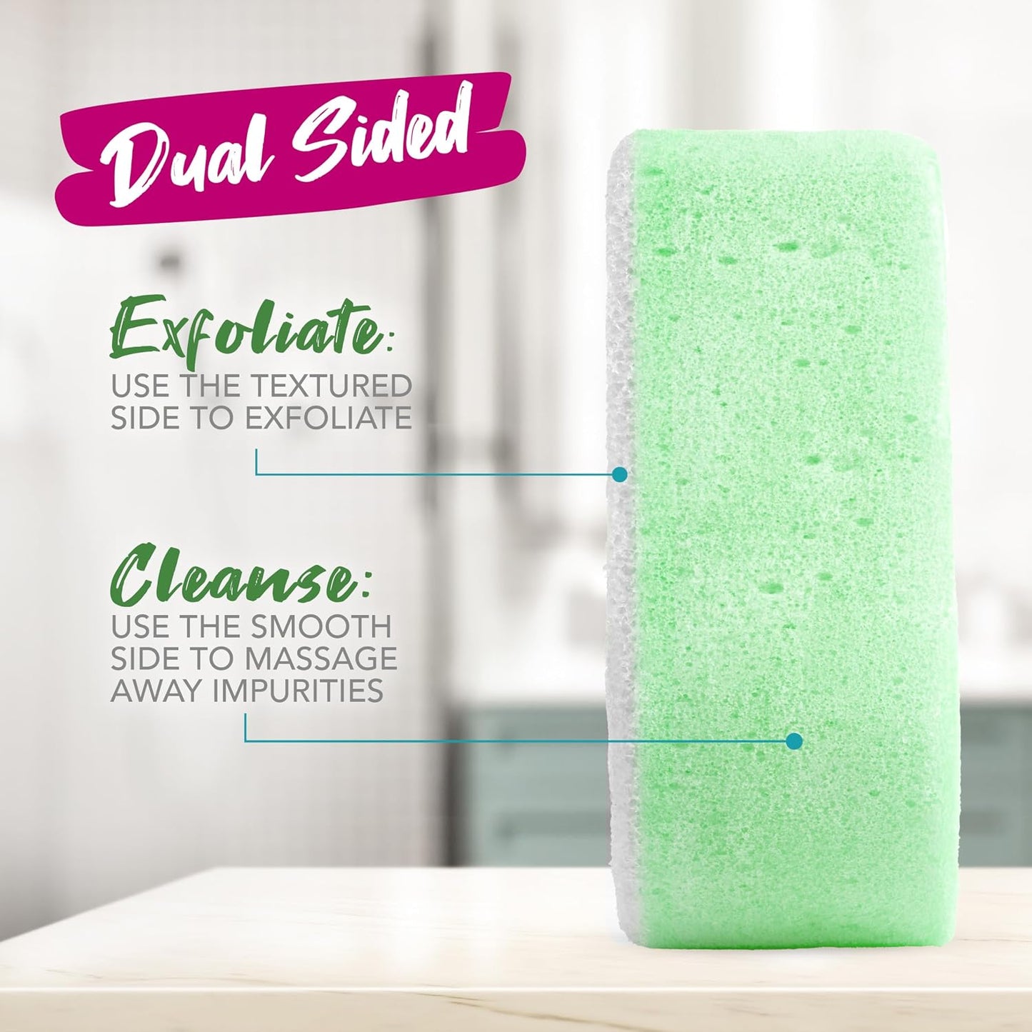 Spongeables Anti-Cellulite Body Wash in a Sponge, Moisturizer and Exfoliator, 20+ Washes