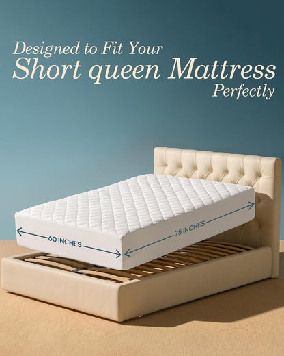Quilted Fitted Mattress Pad, Queen Mattress Protector Topper with Deep Pocket Stretches up to 16 Inches, Machine Washable Mattress Cover by Utopia Bedding (White)