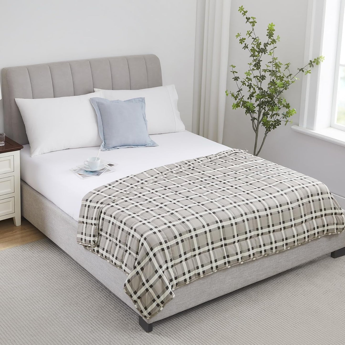 L'AGRATY Weighted Lap Pad 7lb: Small Weighted Blanket for Adults - Cooling Portable Travel Blanket for Relaxation Sleeping - Washable All-Season (29" x 24")