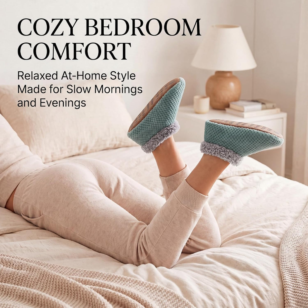 Cozylook Fuzzy Slippers for Women Indoor Soft Sole Slipper Socks