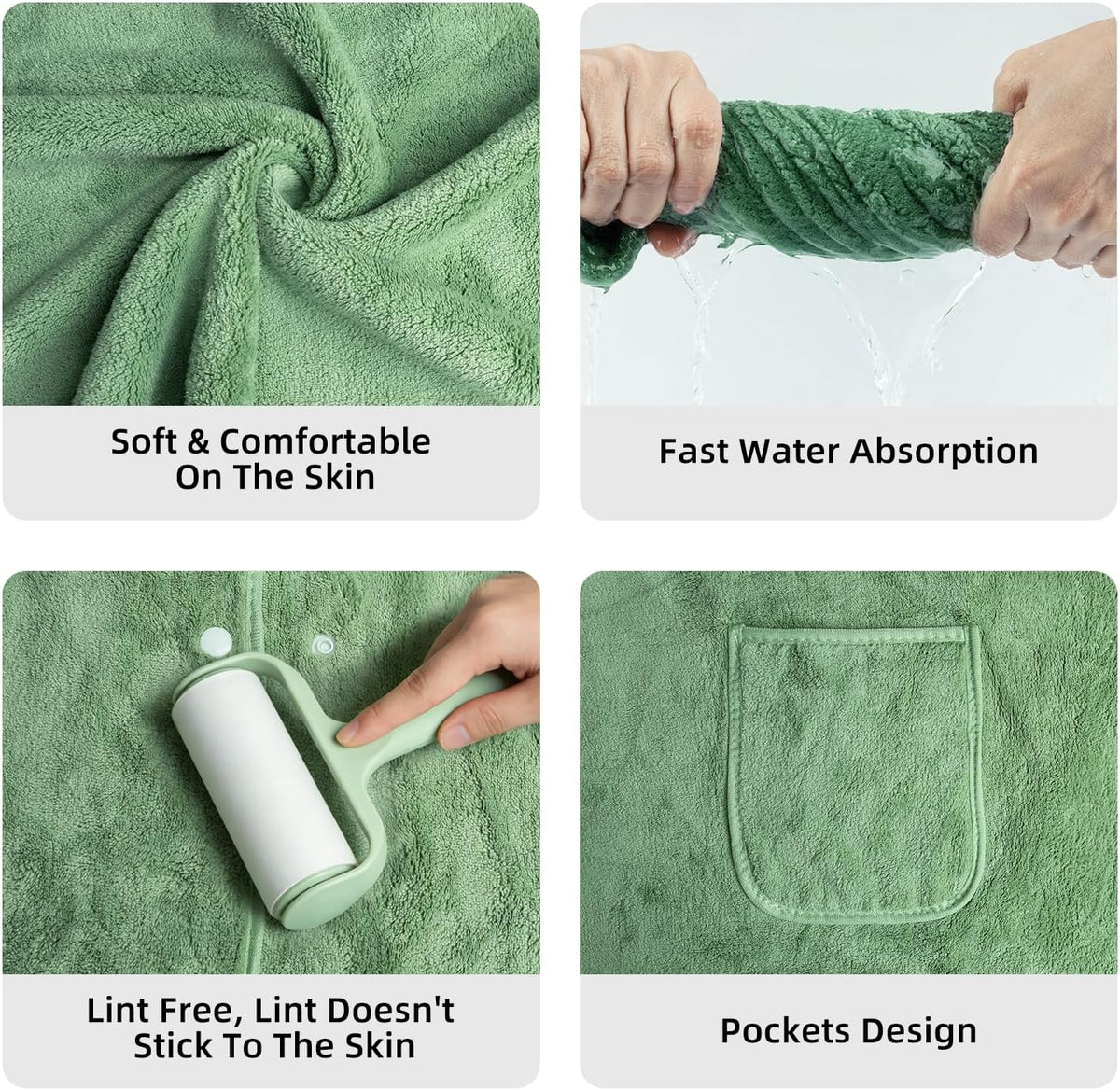 Towel Wrap for Women, Women'S Soft Wrap Towel Full Length，Bath Robe After Shower Female Plush Long，Spa Bathrobes Lightweight