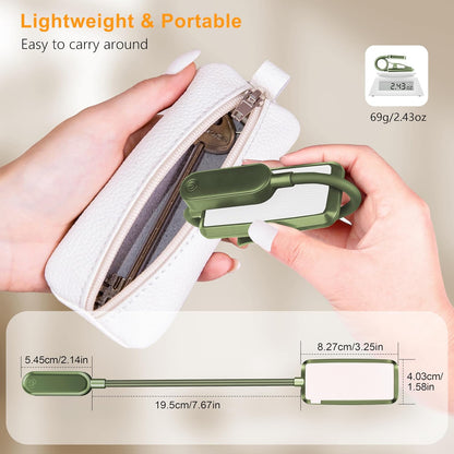 Gritin 16 LED Rechargeable Book Light for Reading in Bed- Eye Caring 3 Color Temperatures, Stepless Dimming Brightness, 80 Hrs Runtime, Lightweight Flexible Clip on Light for Book Lovers