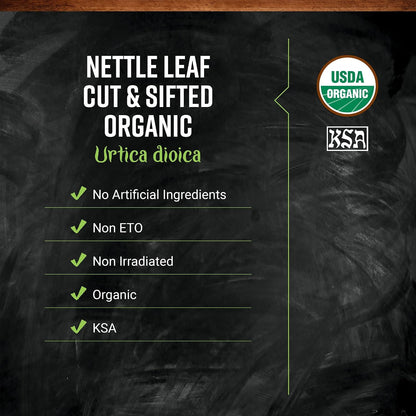 Frontier Co-op Organic Stinging Nettle Leaf, Cut and Sifted, For Making Nettle Tea, Kosher | 16 Ounce (Pack of 1)