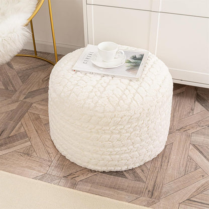 Round Pouf Ottoman 20 x 20 x 14 Inches Boho Poof Home Decor Floor Pouffe Ottoman Foot Rest for Couch Sofa Bean Bag Chairs Living Room Bedroom (Green)