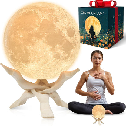 Mind-Glowing Zen Moon Lamp, Guided Breathing, Sleep Timer (5.5 inch)