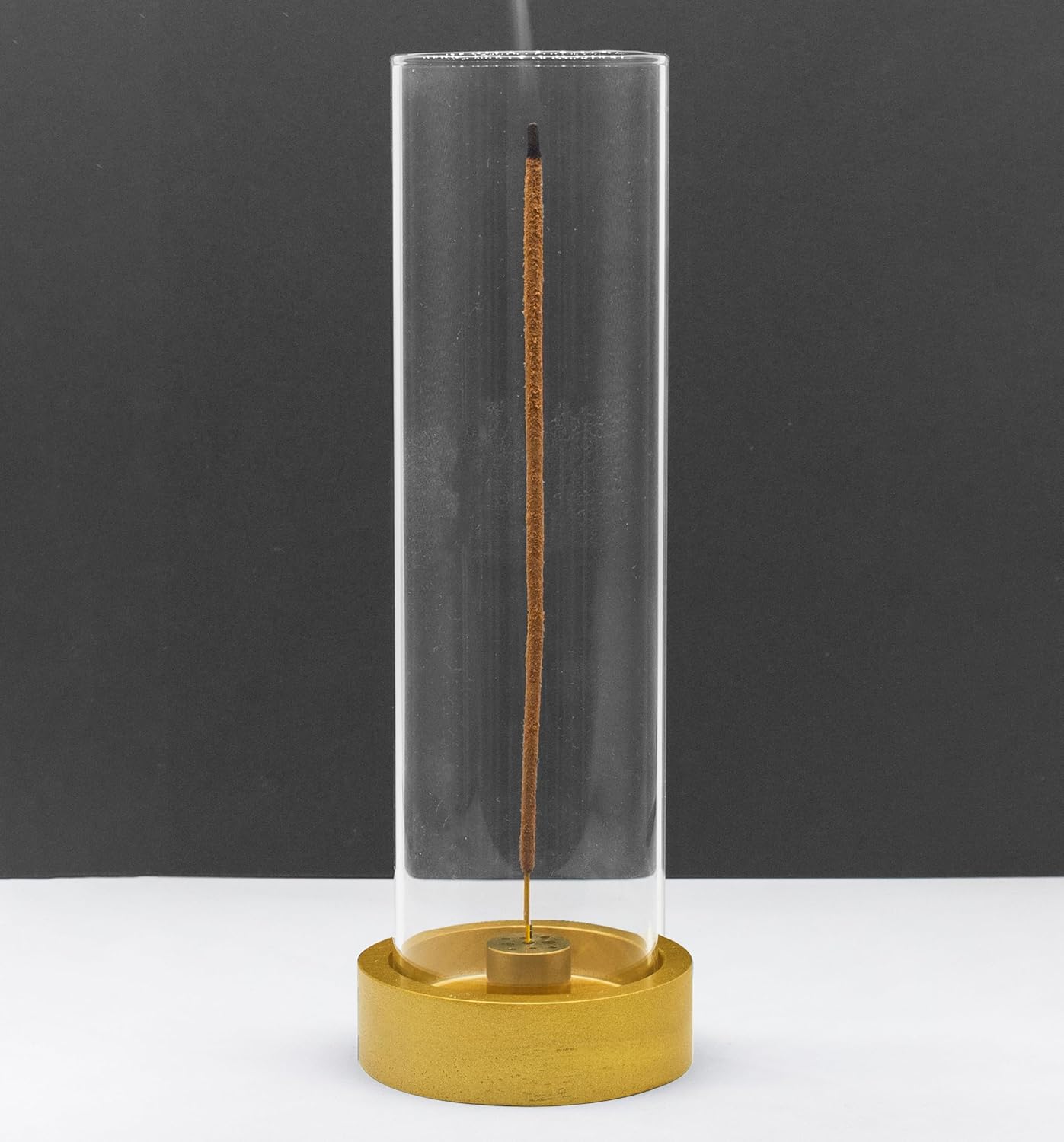 Incense Holder for Sticks,Modern Incense Stick Holder with Glass Ash Catcher[Anti ash Flying], Incense Burner Holder,Zen Glass Incense Holder,for Spa Home Decor Yoga Meditation[Black]