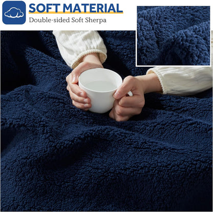Sealy Electric Blanket Heated Throw 50"x60" Soft Double Sherpa Super Cozy with 6 Fast Heating Levels & 2-10 Hours Auto-Off, Over-Heat Protection, Machine Washable, Charcoal