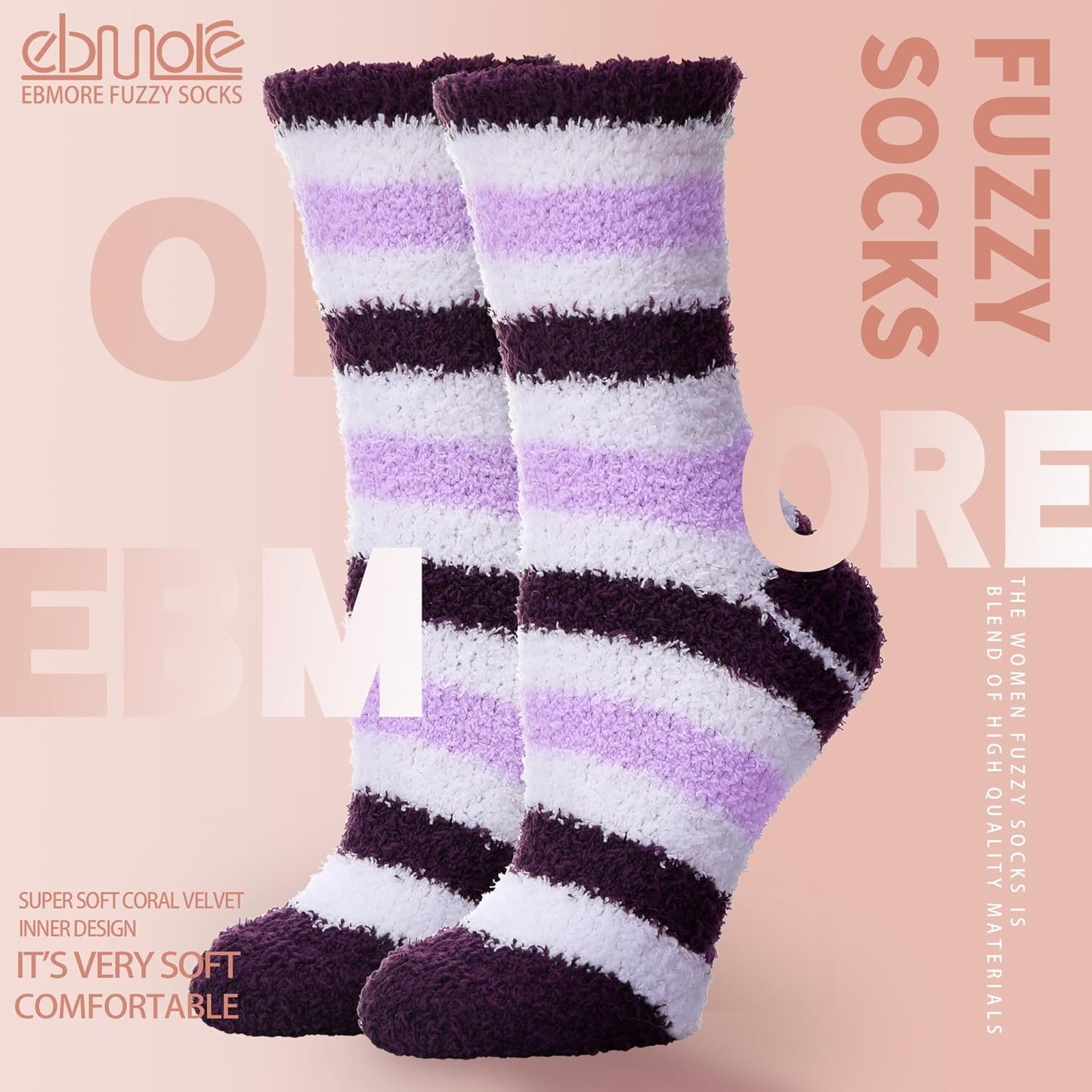 EBMORE Womens Fuzzy Socks Slipper Fluffy Cozy Comfy Cabin Plush Warm Winter Sleep Home Soft Socks