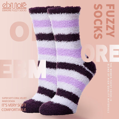 EBMORE Womens Fuzzy Socks Slipper Fluffy Cozy Comfy Cabin Plush Warm Winter Sleep Home Soft Socks