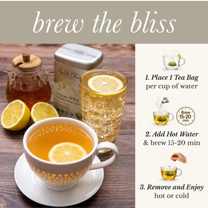 Wild Bliss Linden Tea Organic, Stress Relief, 20 Tea Bags