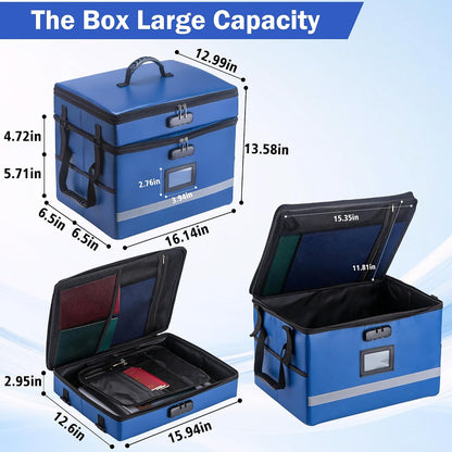 EXLIFBAG Fireproof File Organizer with Lock, 1 Layer