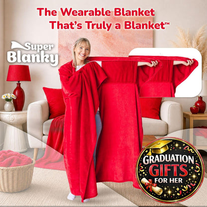Super Blanky Wearable Blankets for Women & Men, Graduation Day Gift for Her, Cozy Gifts for Women, Wife Birthday Gifts Ideas
