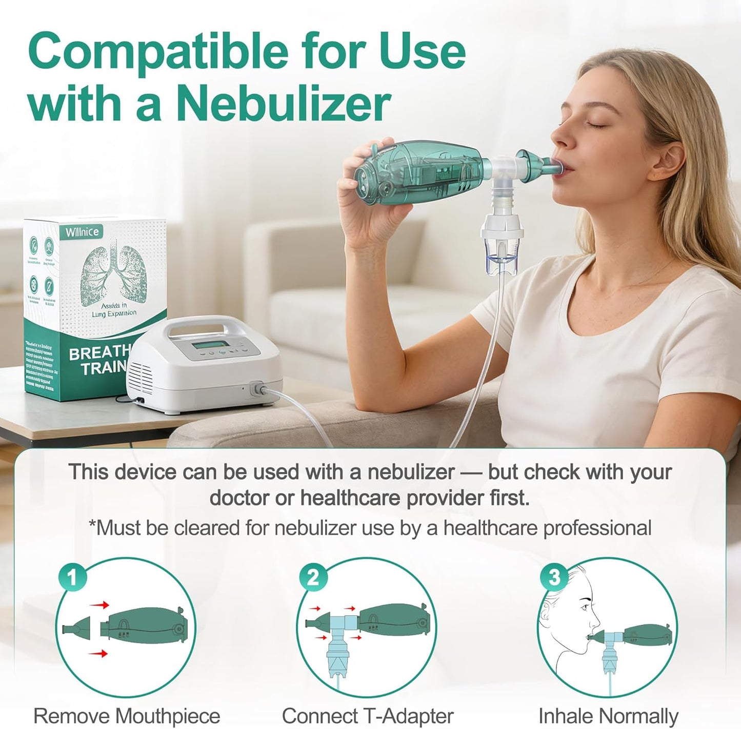 Breathing Exercise Device, Non-Measuring Exerciser & Portable Lung Exerciser with Adjustable Resistance Flutter Valve, Respiratory Muscle Trainer for Mucus Clearance & Better Breathing