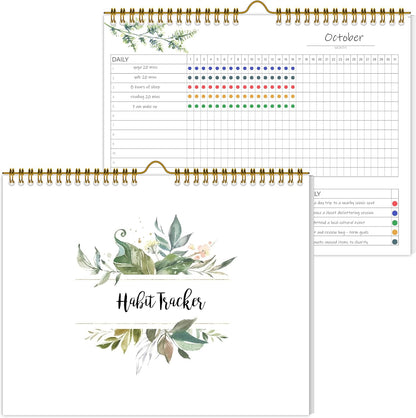 Habit Tracker Calendar Undated for Daily, Weekly & Monthly, 8" x 10" (Pink)