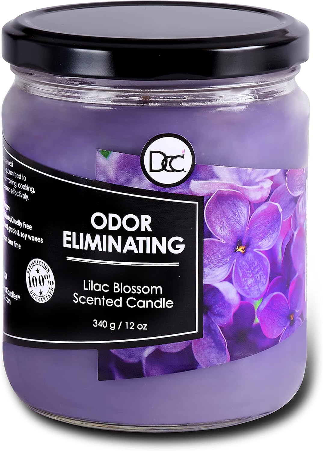 Vanilla Bean Odor Eliminating Highly Fragranced Candle - Eliminates 95% of Pet, Smoke, Food, and Other Smells Quickly - Up to 80 Hour Burn time - 12 Ounce Premium Soy Blend - Colors A