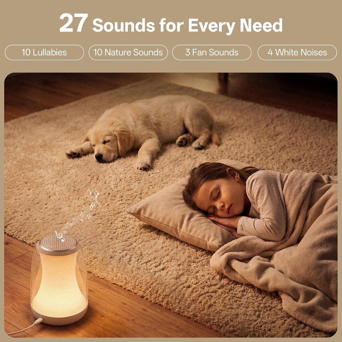 Hotmoon Sound Machine for Sleep Night Light, Lullight White Noise Sound Machine Baby Remote/Touch Control,27 Soothing Sounds Timer Sleep Machine Trainer for Adults Kids Nursery Lullaby Bedroom