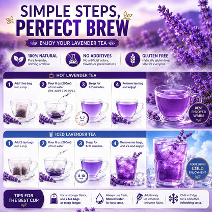 WOTIHA 60 Count Premium Chamomile Lavender Tea Bags - 100% Pure Flowers, Soothing Aroma, Supports Relaxation & Better Sleep, Caffeine-Free, Additive-Free, Sugar-Free, Vegan.Non-GMO