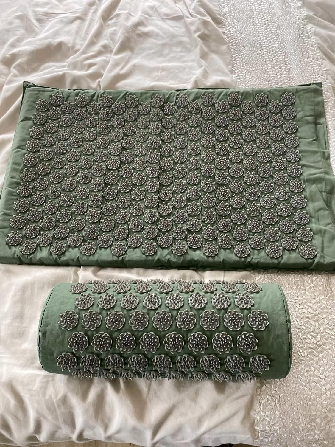 Acupressure Yoga Mat & Pillow Set | Kuznetsov's Applicator for Deep Tissue Massage | Relieves Back, Neck & Foot Pain | Spike Mat for Stress Relief, Fitness & Relaxation