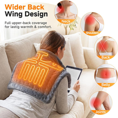 Portable Cordless Heating Pad for Neck and Shoulders Back, 10000mAh Battery - Rechargeable & Wireless, Electric Weighted Heated Neck Wrap & Neck Warmer, 3 Heat Settings, Birthday Gifts for Women Men