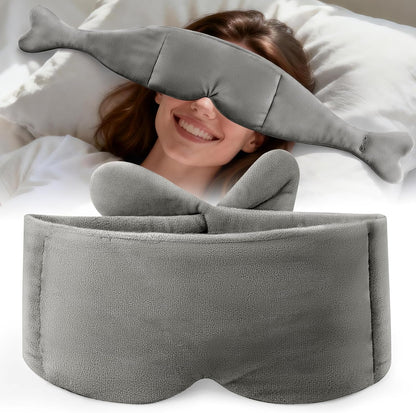 Weighted Eye Mask for Sleeping, Soft Minky Sleep Mask for Side Sleeper with Adjustable Buckle, 100% Blockout Design, Ideal for Meditation, Relaxation and Travel, Includes Storage Pouch (Grey)