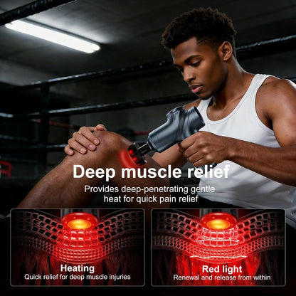 LEERCON Massage Gun Deep Tissue, Silent Motor and Portable Massage Gun with 4 Interchangeable Heads for Deep Muscle Relief and Relaxation, Relax Gift