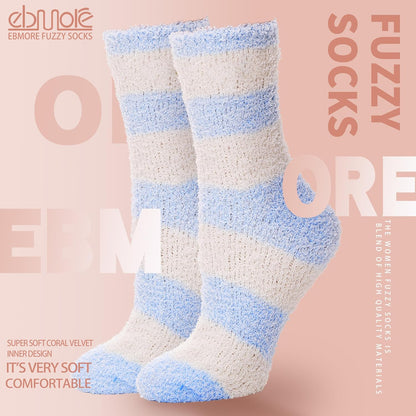 EBMORE Womens Fuzzy Socks Slipper Fluffy Cozy Comfy Cabin Plush Warm Winter Sleep Home Soft Socks