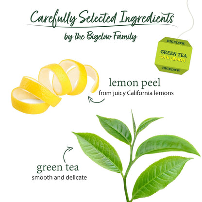 Bigelow Tea Green Tea with Lemon, Caffeinated Tea with Green Tea and Lemon, 20 Count Box (Pack of 6), 120 Total Tea Bags