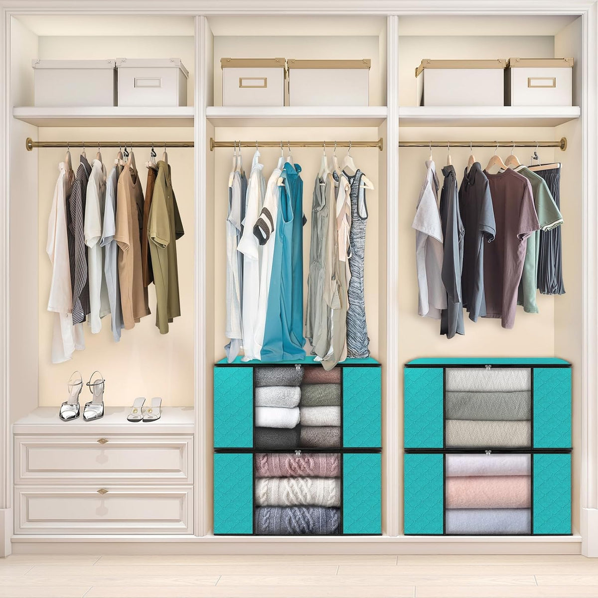Fab totes Storage Bags for Clothes Blanket Storage Bins with Lids
