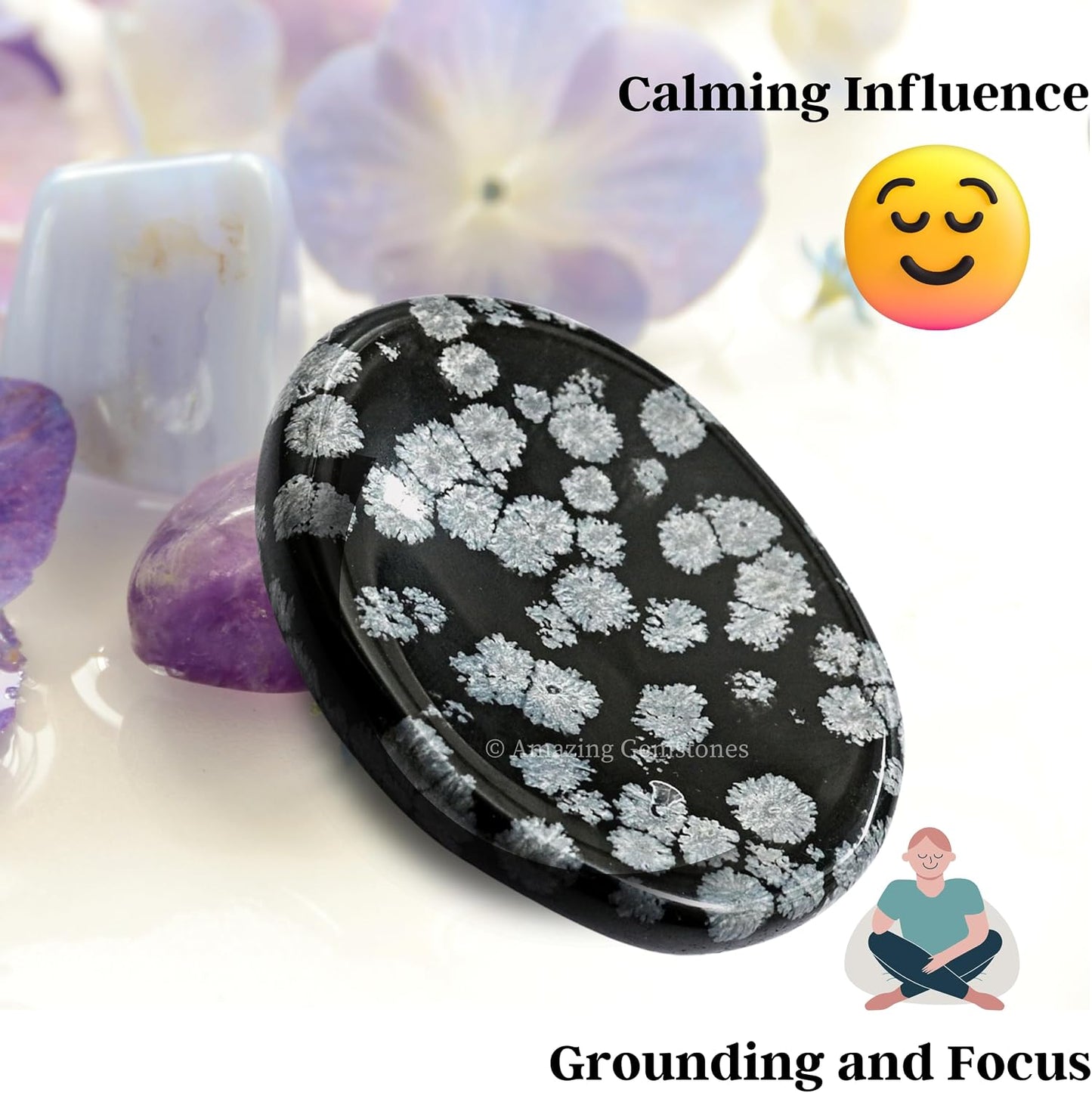 Amazing Gemstone Labradorite Thumb Worry Stone, Anxiety Stone, Healing Crystals - Piedra Crystal Fidget for Gift, Meditation, Calming, Relaxation, Stress Relief - Colors A