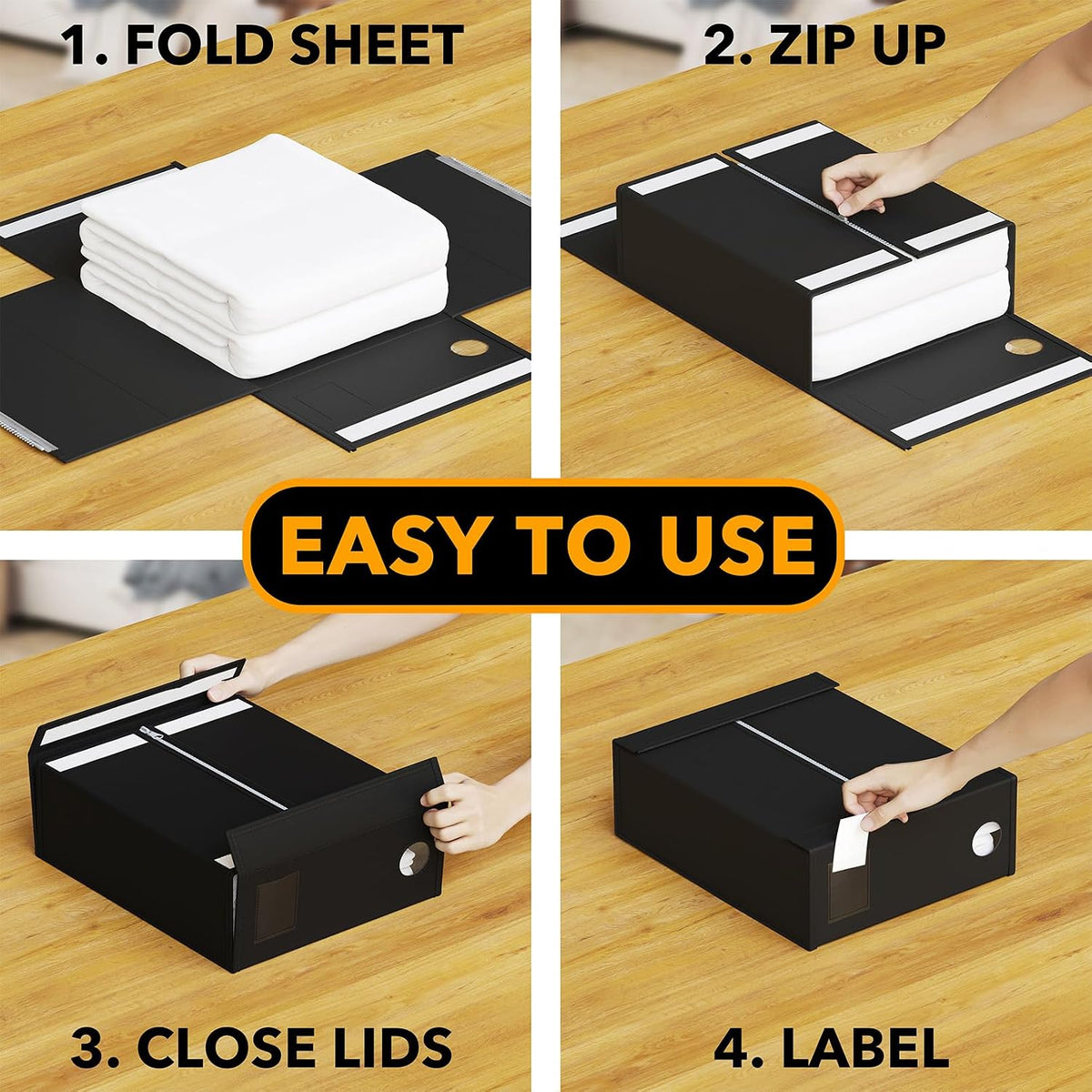 SpaceAid 5 Pack Bed Sheet Organizers and Storage, Foldable Sheet Organizer for Linen Closet, Sheets Set Folder Keeper with Window XL (Queen & King Size) Organizing Bedding Container, White