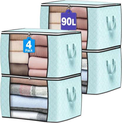 90L Large Storage Bags, Clothes Storage Bins Closet Organizers