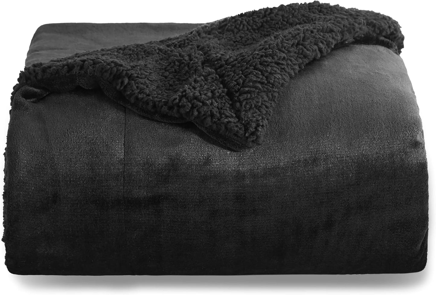 Bedsure GentleSoft Sherpa Fleece Throw Blanket for Couch, Non-Heated, Thick & Warm Cozy Blanket for Winter, Soft Fuzzy Plush Throw Gifts for Women and Men, Grey, 50x60 Inches