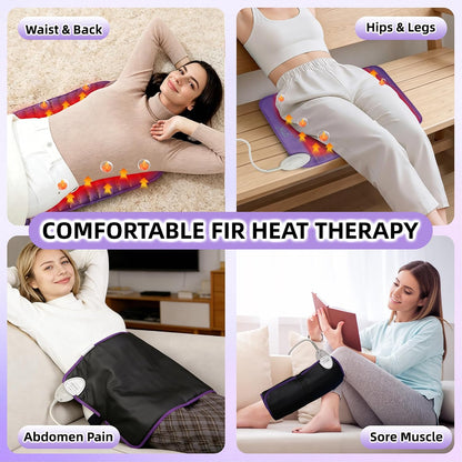 UTK Far Infrared Heating Pads for Back, 5X Pain Relief Amethyst Heating Pad for Sciatica, Waist, Abdomen, Thigh, Hip, Hotter to 159℉, FSA-HSA Eligible, 4H Auto-Off, Gift for Women Men, 24'' x 16''