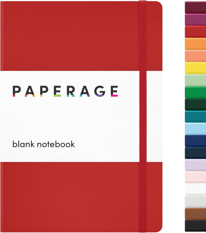 PAPERAGE Lined Journal Notebook, Hardcover Journal for Women & Men, 160 Pages, (5.6 in x 8 in), College Ruled Journaling Notebook for Work, School Supplies & Note Taking, (Black)