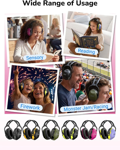 Dr.meter Ear Protection Ear Muffs, Noise Cancelling Headphones for Adults Kids 31dB Earmuffs for Noise Reduction, Hearing Protection for Shooting Gun Range, Mowing, Monster Jam, Sensory, Fireworks
