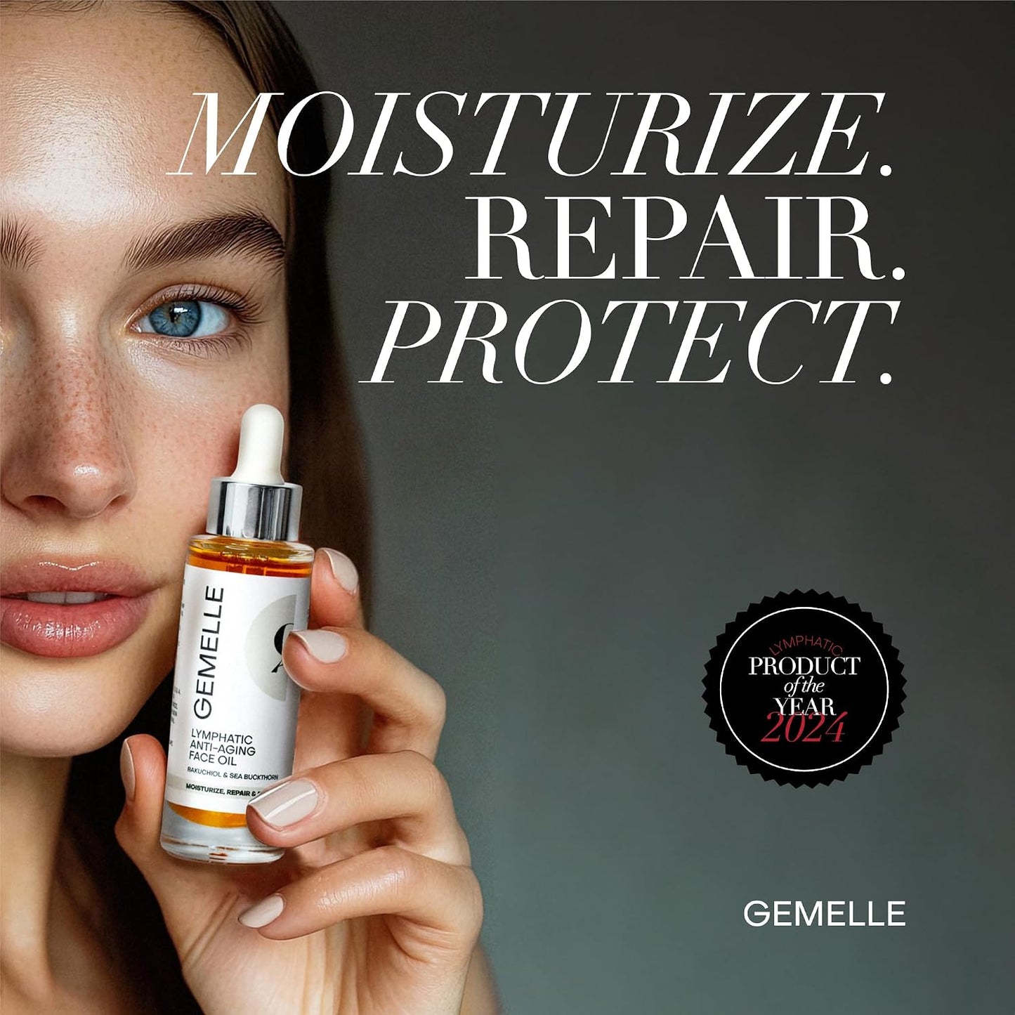 GEMELLE Lymphatic Gua Sha Face Oil | 10x Award Winner | Vitamin C,E & A | Detox, Plump, Sculpt, Hydrate | High-Altitude Rosehip | Natural Botanical for Gua Sha Facial Tools, Lymphatic Drainage - 15ml