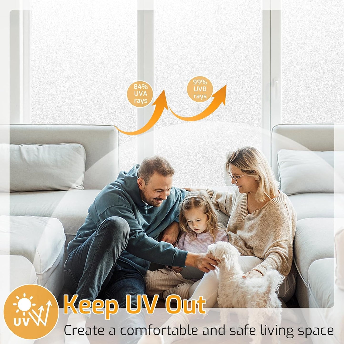 LUTE Blackout Window Film, Window Tint for Home Privacy, 17.5" x 78.7"