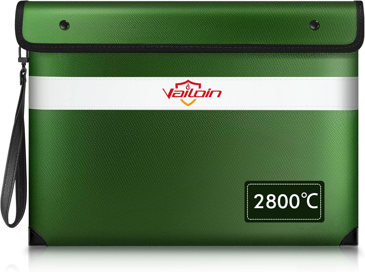 Vailoin 6200°F Fireproof Document Bag, 8 Layers of Heat Insulated Materials