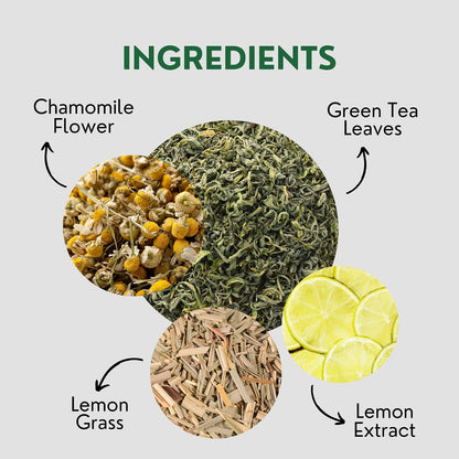 Chamomile Green Tea (3.5oz/100gm), Natural Herbal Infusion, 50 Tea Bags