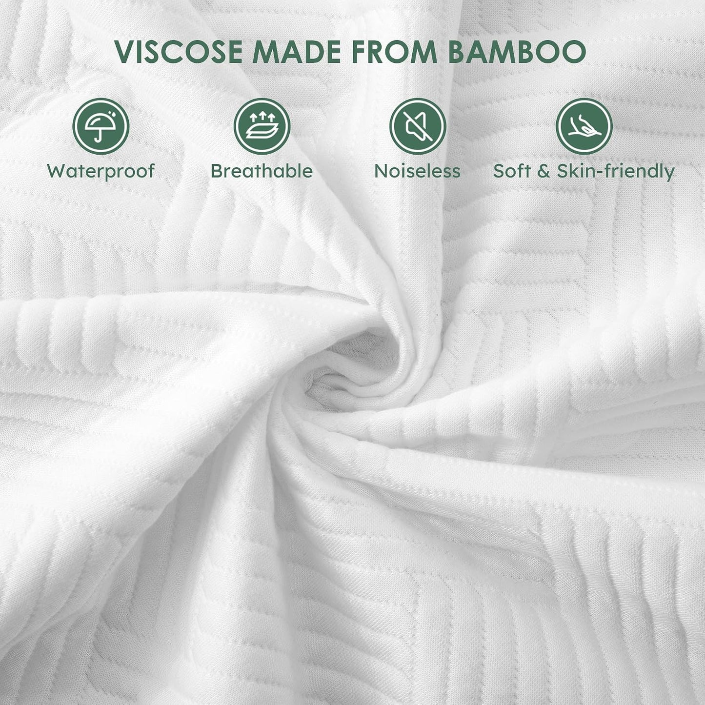 Cozymaker Queen Size 100% Waterproof Mattress Protector, Cooling Mattress Cover Fitted 8-21" Deep Pocket, 3D Air Fabric Soft Breathable Bed Mattress Pad Cover Noiseless Washable