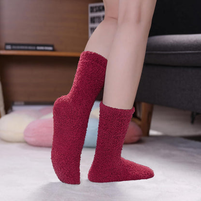 CHOWISH Womens Fuzzy Slipper Socks Super Soft Microfiber Fluffy Cozy Winter Warm Fuzzy Crew Socks