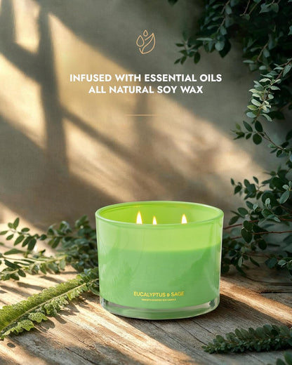 96NORTH Luxury Vanilla Soy Candles | Large 3 Wick Jar Candle | Up to 50 Hours Burning Time | 100% Natural Soy Wax | Relaxing Aromatherapy Aesthetic Candle | Housewarming Gift for Men and Women
