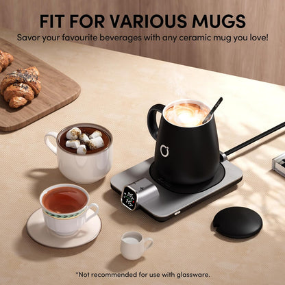 Coffee Cup Warmer & iKago Mug Set, 1℉ Precise Temp Control Mug Warmer