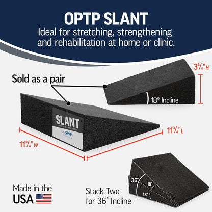 OPTP Slant (Pair) - Foam Wedge Incline Slant Boards - Stretching Equipment for Calf and Ankle Rehabilitation - Foot Wedges for Exercise, Achilles Tendonitis, Plantar Fasciitis, and Shin Splints