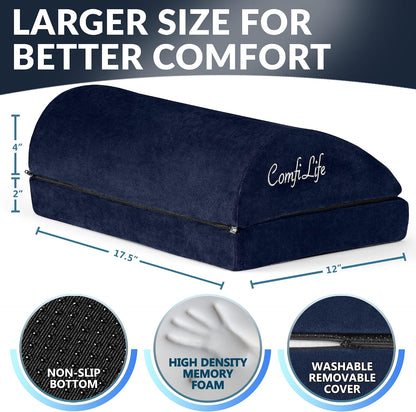ComfiLife Foot Rest for Under Desk at Work – Adjustable Height Memory Foam Foot Stool for Under Desk, Office Chair & Gaming Chair – Ergonomic Footrest for Back & Hip Pain Relief (Black)