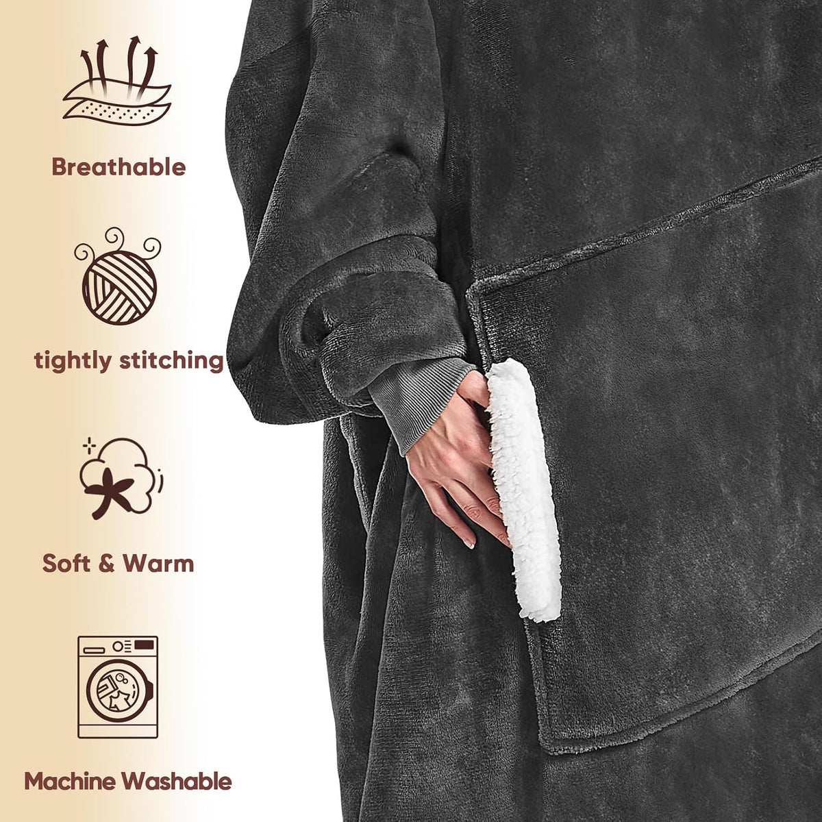 yescool Wearable Blanket Hoodie as Christmas Birthday Gifts for Women Mom - Colors B