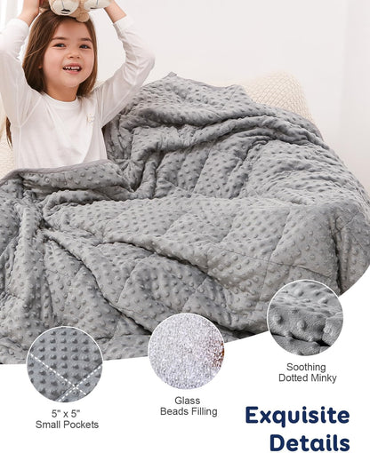 Kivik 2 lbs Weighted Lap Pad, Ultra Soft Minky Dotted Heavy Blankets Throw for Better Study Relaxing & Sleeping, Machine Washable, 20 x 30 Inches, Purple