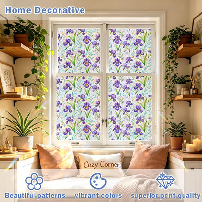 Window Film, Frosted Privacy, One Way Tint, UV Block, Heat Insulation, Anti-Glare, Static Cling, Renter Friendly for Home Bathroom Door