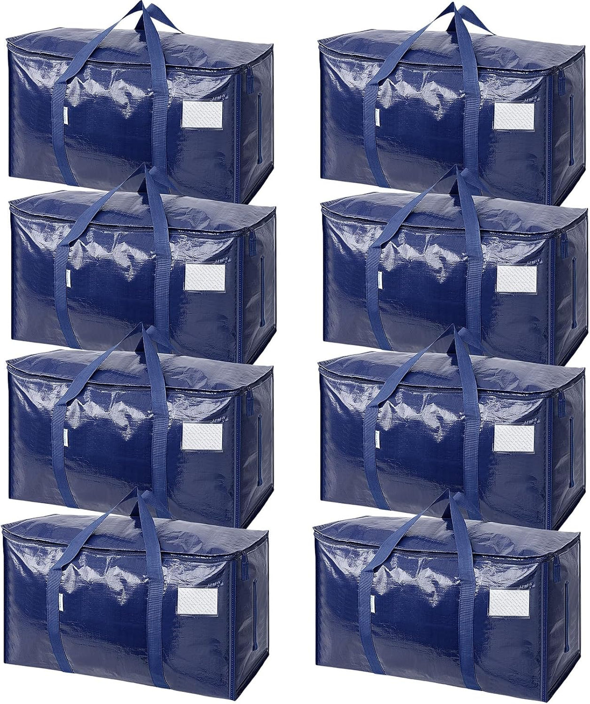 TICONN Extra Large Moving Bags Heavy Duty with Zippers & Carrying Handles, Durable Storage Bags Moving Boxes for Closet Organizers and Storage (Blue)
